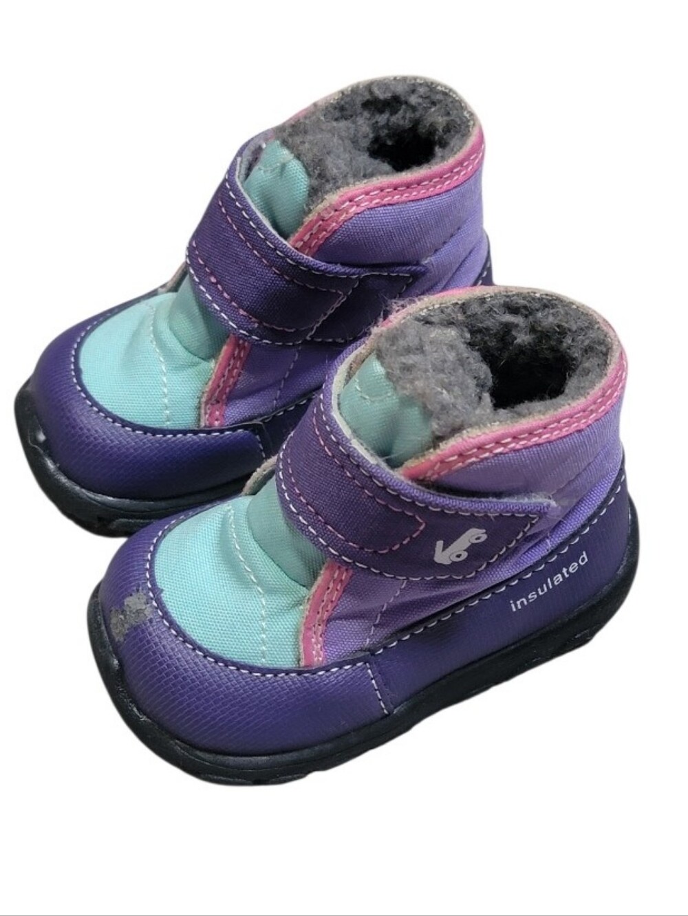 See Kai Run Little Kids Blake Purple/Mint Insulated Boots